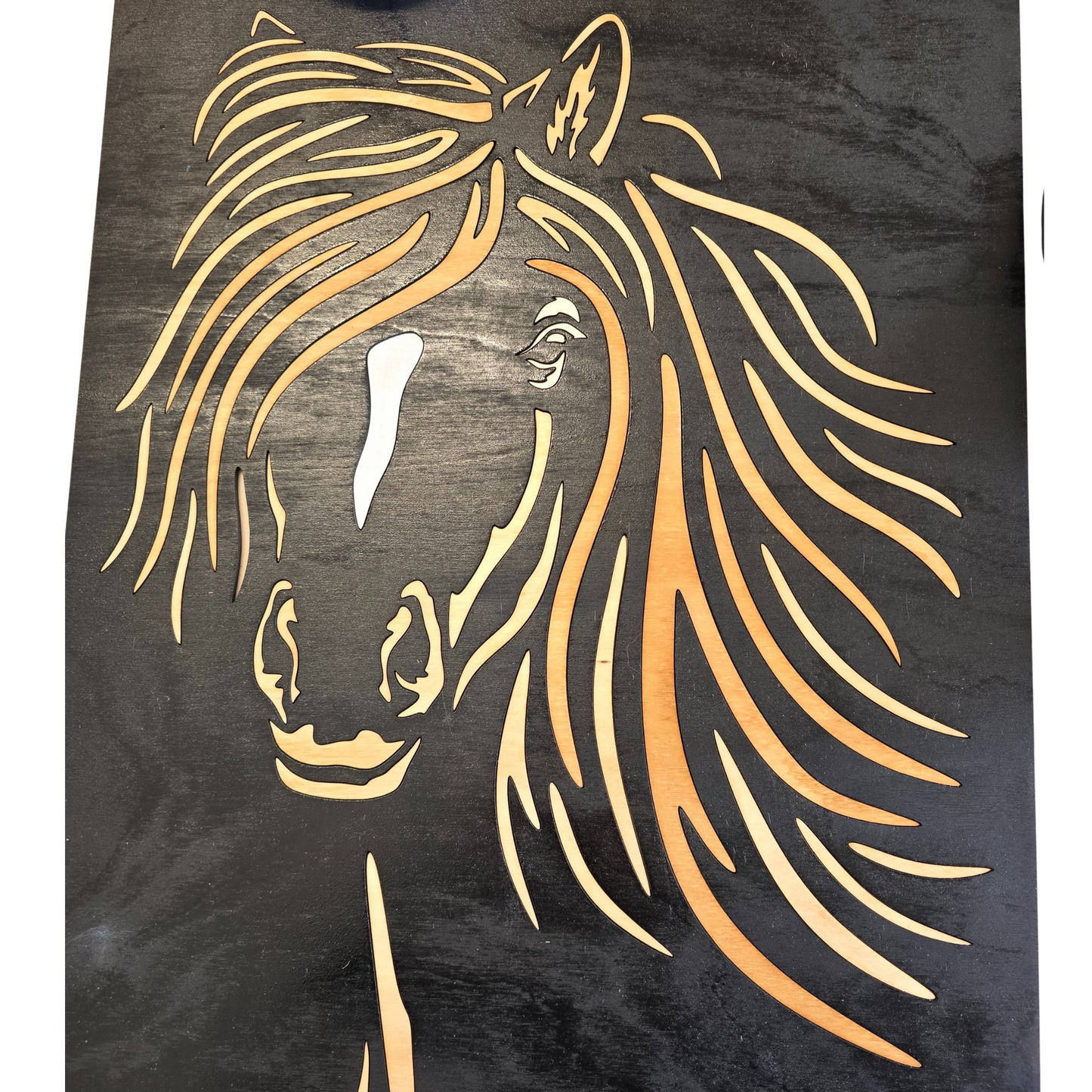 50-Piece Hand-Stained Horse Wall Art – Scroll Saw Design